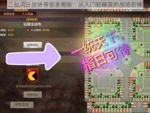 二战风云战场等级表揭秘：从入门到精英的战场阶梯