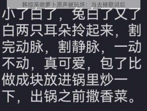 韩综亲吻萝卜原声被玩坏：当去掉歌词后