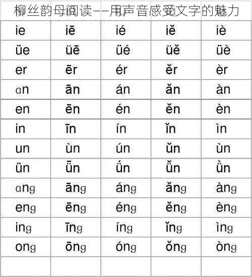 柳丝韵母阅读——用声音感受文字的魅力