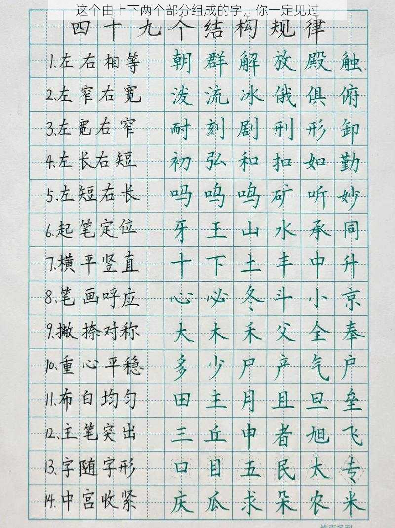 这个由上下两个部分组成的字，你一定见过