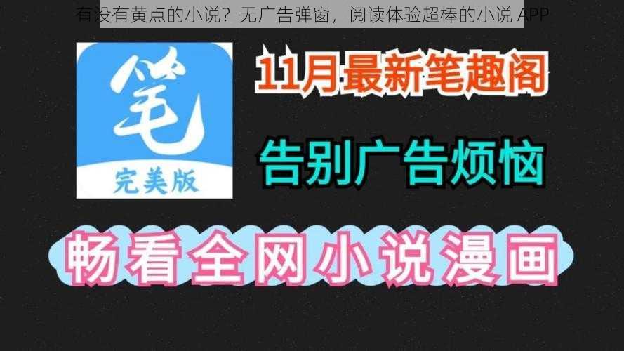 有没有黄点的小说？无广告弹窗，阅读体验超棒的小说 APP