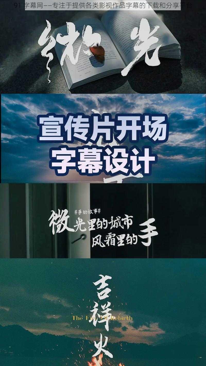 91 字幕网——专注于提供各类影视作品字幕的下载和分享平台