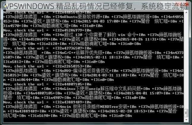 VPSWINDOWS 精品乱码情况已经修复，系统稳定流畅