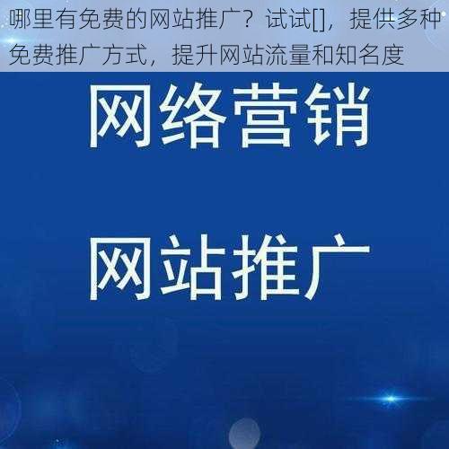 哪里有免费的网站推广？试试[]，提供多种免费推广方式，提升网站流量和知名度