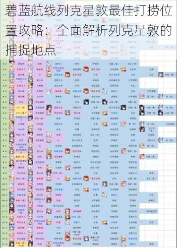 碧蓝航线列克星敦最佳打捞位置攻略：全面解析列克星敦的捕捉地点